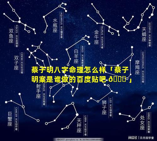 蔡子明八字命理怎么样「蔡子明案是谁做的百度贴吧 🐞 」